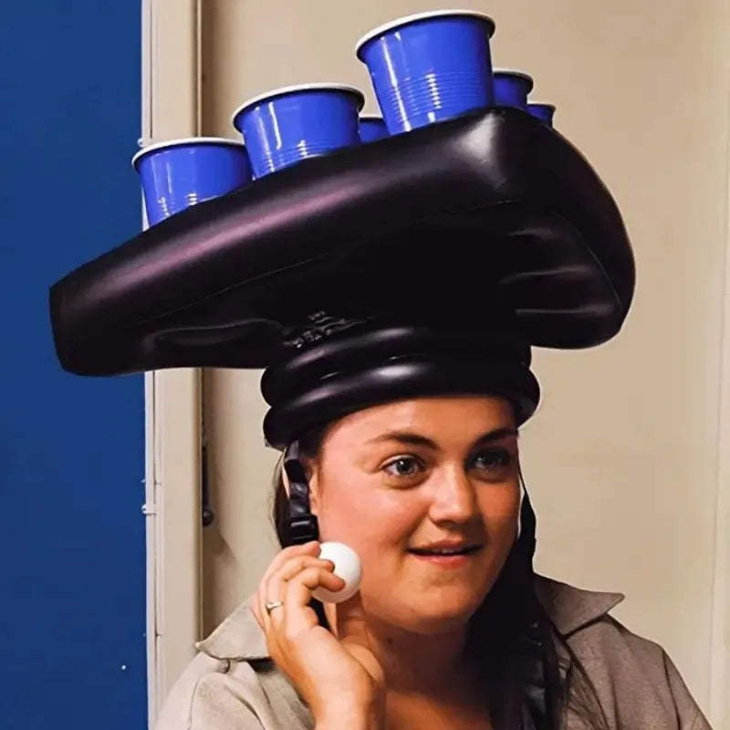 Inflatable Triangle Hat for Beer Pong